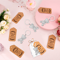 Porte-clés ours en peluche mignon, souvenir de mariage, cadeau de remerciement pour invités, fête prénatale, anniversaire, baptême
