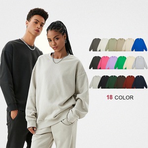 Biểu Tượng Tùy Chỉnh Cực <span class=keywords><strong>Fleece</strong></span> Trọng Lượng Nặng Crewneck Áo Nỉ Bông 370gsm Áo Thun Quá Khổ Áo Nỉ - Product Image 1