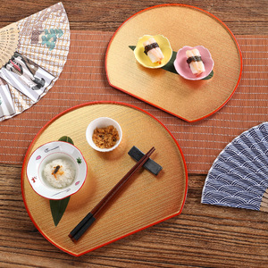 Trendy dessert plate, Japanese-style semi-circular <b>tray</b>, <b>tea</b> <b>tray</b>, plastic hotel tableware storage plate, creative plate - Product Image 1