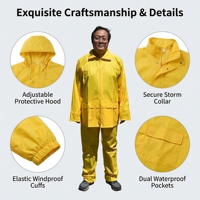Hochwertiger Gelber Regenanzug Wasserdichte Jacke und Hose Hi-Vis Regenmantel für Männer und Frauen mit Reflektoren für Arbeiter