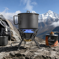 Réchaud de camping au gaz en titane, réchaud de randonnée haute altitude, brûleur extérieur portable avec tube de préchauffage, cuisinière de type séparé