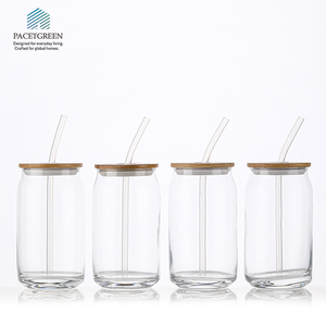 4個入りガラス製タンブラーセット、竹製蓋とガラス製ストロー付き |   再利用可能なアイスコーヒーカップ（冷たい飲み物用） - Product Image 4