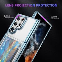 Galaxy S23/S24 Funda protectora de acrílico ultra transparente Flip Business Wallet Tarjetero Soporte Material de PC Modelo a granel Pro Max