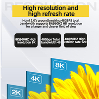 Câble HDMI haute vitesse Ultra HD 8K 60Hz 48Gbps fibre optique 4K120Hz pour console de jeu HDTV et projecteur