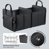 Organizador de Maletero de Gran Capacidad, Caja de Almacenamiento Plegable con Paneles de Soporte Resistentes, Organizador de Vehículo con Múltiples Compartimentos