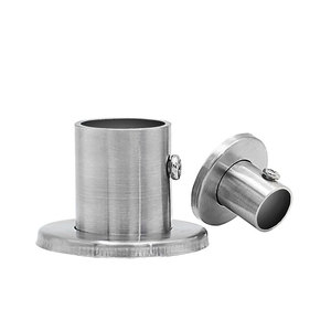 Jinrongda Chrome Garde-robe Rail Suspendu Vêtements Tube <span class=keywords><strong>Support</strong></span> Placard Rond Tube Tige Bride - Product Image 4