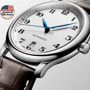 Montre de sport minimaliste de luxe pour homme, bracelet en cuir véritable, étanche 30 m, chronomètre à aiguilles, cristal saphir, acier inoxydable - Product Image 4