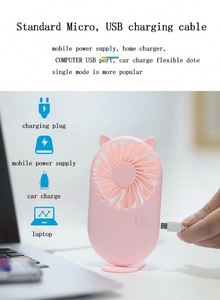 Office Air Cooling Battery Charge Usb Rechargeable Handheld Min Pocketi Fan High Quality Portable Travel Box <b>Plastic</b> Abs 5V 3W - Product Image 2