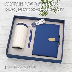 Caja de Regalo Corporativa de Acero Inoxidable con Logotipo Personalizado, Juego de Taza de Café, Cuaderno y Bolígrafo, Recuerdo Empresarial Creativo para Año Nuevo - Product Image 2