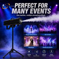 Machine à brouillard triangulaire LM Factory 1500W avec lumière LED pour DJ, événements, scènes, mariages, fêtes – Canon à fumée portatif