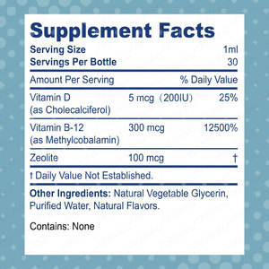 OEM Marka ZEOLİT Konuşma Destekleyici Temizleyici 30ml Damlalıklı Çocuklar İçin Diyet Takviyesi Meyve Aromalı <span class=keywords><strong>Vitamin</strong></span> <span class=keywords><strong>D</strong></span> B12 Görme Yeteneğini İyileştirir - Product Image 5