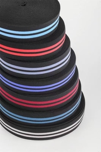 Sọc Nylon webbings 40mm 48mm ban nhạc đàn hồi băng thời trang mềm vành đai căng thẳng dệt vải cao su ban nhạc - Product Image 4