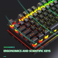 Ensemble Clavier et Souris Filaire USB Rétroéclairé pour Ordinateur, Bureau et Gaming