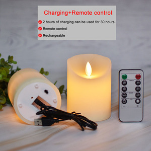 Quảng châu 8 inch trụ cột điện Halloween nhẹ hơn Flameless USB có thể sạc lại trắng giá rẻ <span class=keywords><strong>LED</strong></span> NẾN đèn với điều khiển từ xa - Product Image 6