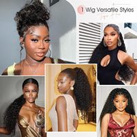Perruque brésilienne transparente en dentelle pour femmes, 360 degrés, cheveux humains Remy longs, densité 200%, bouclée et prête à porter, vente en gros