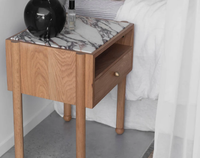 Table d'appoint en marbre Calacatta Viola, table basse en pierre naturelle, table d'appoint violette avec tiroir, taille personnalisée pour la maison
