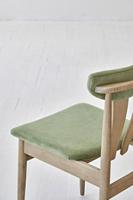 Chaise unique moderne de dîner de pièce de chêne de meubles fabriqués à la main d'intérieur en bois solide naturel avec le cuir synthétique
