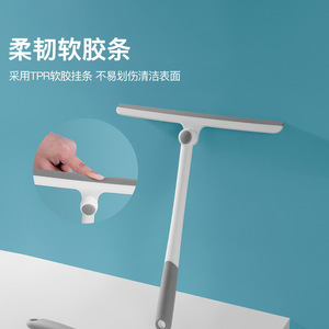 T-shaped Window Scraper Gray And White Plastic Manual Glass Cleaning Tool For Home Use - Product Image 3
