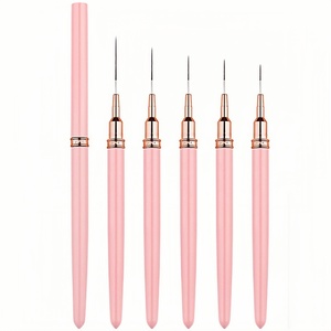 Set di Pennelli Professionali per Nail Art con Manico Colorato in Nylon, Pennelli per Decorazioni e Strisce per Unghie - Product Image 1