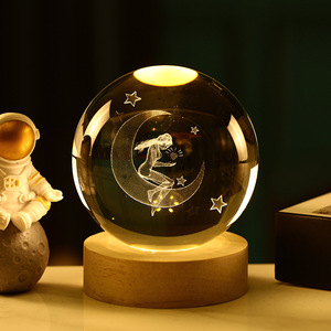Diseño creativo Art Deco <span class=keywords><strong>3D</strong></span> bola de cristal de galaxia tallada luminosa decoración del hogar manualidades con luz nocturna Idea de regalo - Product Image 6