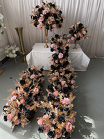 IFG Nouveauté Automne – Anneau de fleurs artificielles rose, noir et or pour décoration de table de mariage