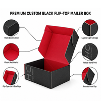 Boîtes d'expédition noires mates avec intérieur rouge et panneau logo personnalisé pour produits de soin et cadeaux – Fournisseur d'usine, commandes en gros