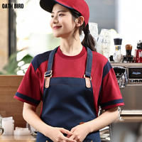 Logo personnalisé Broderie Imprimée Unisexe Haute Qualité Personnel de Restaurant Uniforme Café Bar Serveur Supermarché Promotion Vêtements de Travail