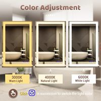 Miroir LED de salle de bain intelligent avec rétroéclairage tactile anti-buée pour hôtel, fabriqué aux États-Unis