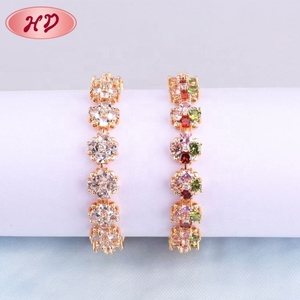 Bracelet chaîne en or rose 18 carats avec rubis pour femme, bijoux en rubis et zircon, vente en gros à bas prix à Guangzhou - Product Image 4