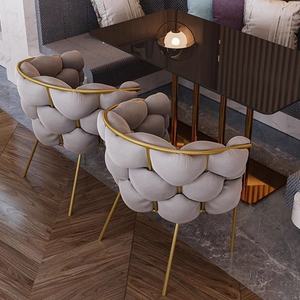 Silla de Terciopelo Zxm 2025 de Diseño Nuevo, Color Beige, Acolchada, Minimalista, para Restaurante, Manicura, Maquillaje, Comedor, Dormitorio - Product Image 6