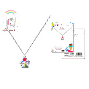 Collana Nina in Acciaio Color Argento, Ciondoli e Charm alla Moda, 0,1 kg, Cina - Product Image 1