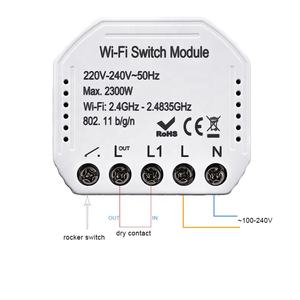 Module de <span class=keywords><strong>relais</strong></span> intelligent <span class=keywords><strong>WiFi</strong></span> Tuya à contact sec 1 voie 2 directions pour domotique, compatible avec Alexa Echo - Product Image 1
