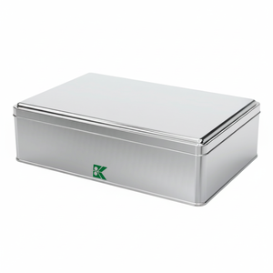 Kontensan Rectangle Tin Can 3 Lt Metal <b>Cookie</b> and Baklava <b>Box</b> 256x168x71 mm Model L390 Turkey - Product Image 2