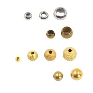 Cuentas Espaciadoras de Latón Crudo, Metal Dorado y Plateado Jialin, Acero Inoxidable <span class=keywords><strong>para</strong></span> Confección de Prendas, Forma Redonda/Pera/Acanalado Dentado Grande - Product Image 4