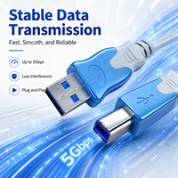 Cable de Impresora USB 2.0 Qiulink al por Mayor, Cable USB A a B de Alta Velocidad, Longitud Personalizada OEM ODM para Impresora y Escáner de Escritorio