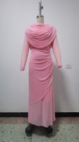 Robe de soirée mi-longue en maille à manches longues pour femmes grandes tailles
