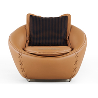 Cuir épais de haute qualité avec un design de mode original, chaise longue de salon plat de luxe minimaliste italien.
