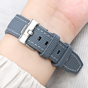 Bracelet de montre en caoutchouc Offre Spéciale pour <span class=keywords><strong>Swatch</strong></span> Blancpain Bracelet de remplacement en caoutchouc TPU à extrémité incurvée 22mm pour bracelet de montre 5 OCEANS - Product Image 4