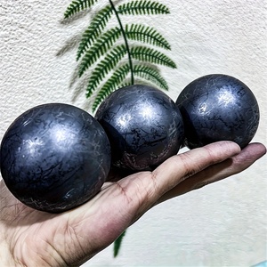 Sphère de Shungite sculptée en cristal de guérison de haute qualité pour la décoration intérieure – Vente en gros - Product Image 3