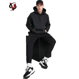 Felpe da Uomo 2021, 70% <span class=keywords><strong>Cotone</strong></span> 30% Poliestere, Felpa con Cappuccio Nera - Product Image 4