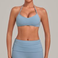 Nouvel Arrivage : Brassière de Sport Rembourrée Halter à Dos Ouvert, Respirante et Légère, Coupe Ajustée, pour Yoga, Course, Gym et Fitness
