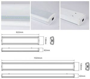 Éclairage industriel moderne en métal à montage en surface pour garage, atelier, bureau, luminaires LED enveloppants de 4 pieds 40W - Product Image 4