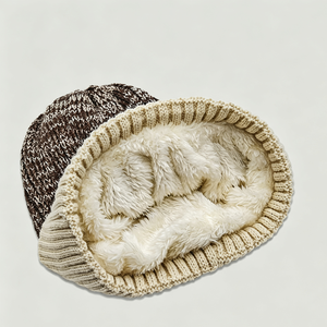 Bonnet en tricot unisexe avec bordure contrastée et doublure en fausse fourrure, idéal pour un usage quotidien en hiver - Product Image 4