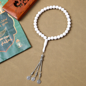 Collier de prière musulman en perles de résine de 12mm 33 perles chapelet islamique <span class=keywords><strong>pendentif</strong></span> en alliage ovale <span class=keywords><strong>ambre</strong></span> Tasbih - Product Image 2