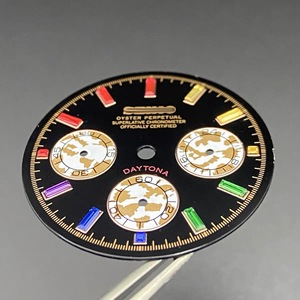Nuevo Estilo de Esfera de Reloj Modificada con Cronógrafo Esmaltado de 3 Ojos, 29.5MM, con Índices de Barra de Cristal de Colores, Compatible con Movimiento VK63 - Product Image 2