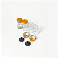 Flacon personnalisé 2R 16*27mm en verre borosilicate neutre de type I avec bouchon orange et bouchon en caoutchouc de 13mm