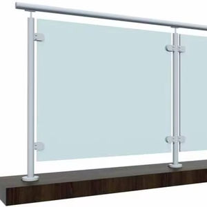 Ringhiera in Alluminio Contemporanea con Vetro Temperato Trasparente, Barriera di Sicurezza per Balconi Esterni, Resistente alla Ruggine e Impermeabile, per Ville e Appartamenti, Personalizzabile - Product Image 1