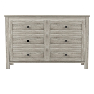Elegant Modern Particle Board <b>Chest</b> of Drawers with 6 Drawers Eco-Friendly Durable <b>Storage</b> Cabinet for Bedroom Antique Gray - Product Image 3