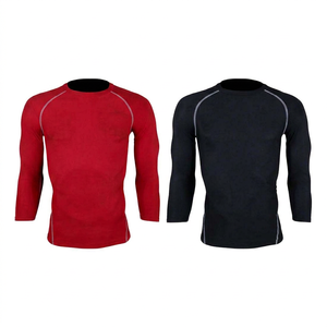<b>Compression</b> Spandex Short Sleeve Gym Fitness Rash Guard <b>Shirt</b> with Anti-Bacterial & Quick Dry Features - Product Image 1