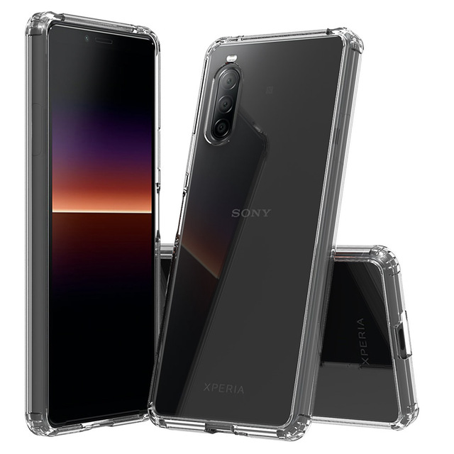 Ultra Slim Clear Hard PC+TPU Shockproof Anti-fall Scratch-Proof Bumper Phone Cover Cases for Sony Xperia 1 II / 5 II /10 II